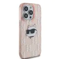 Калъф за iPhone 14 Pro - Karl Lagerfeld IML Luxury (KLHCCHCP14LHKLKLPCHP) - Pink Choupette Head&Monogram