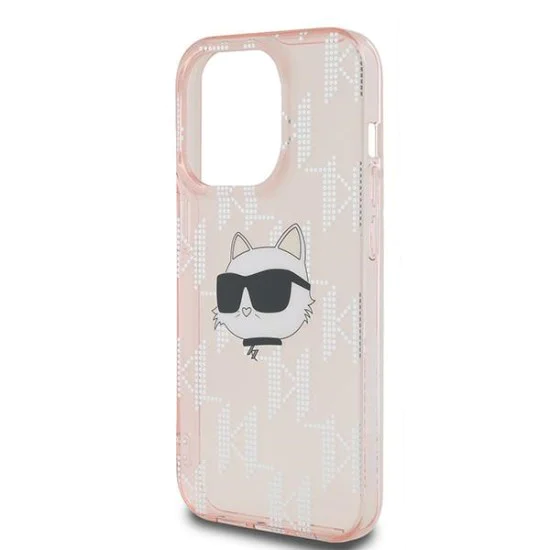 Калъф за iPhone 14 Pro - Karl Lagerfeld IML Luxury (KLHCCHCP14LHKLKLPCHP) - Pink Choupette Head&Monogram