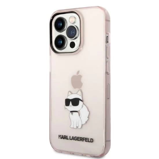 Калъф за IPhone 14 Pro - Karl Lagerfeld Hardcase (KLHCP14LHNCHTCP) - Pink Ikonik Choupette