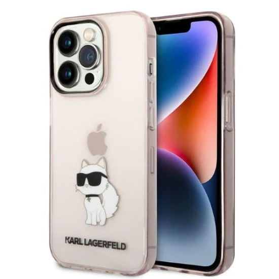 Калъф за IPhone 14 Pro - Karl Lagerfeld Hardcase (KLHCP14LHNCHTCP) - Pink Ikonik Choupette