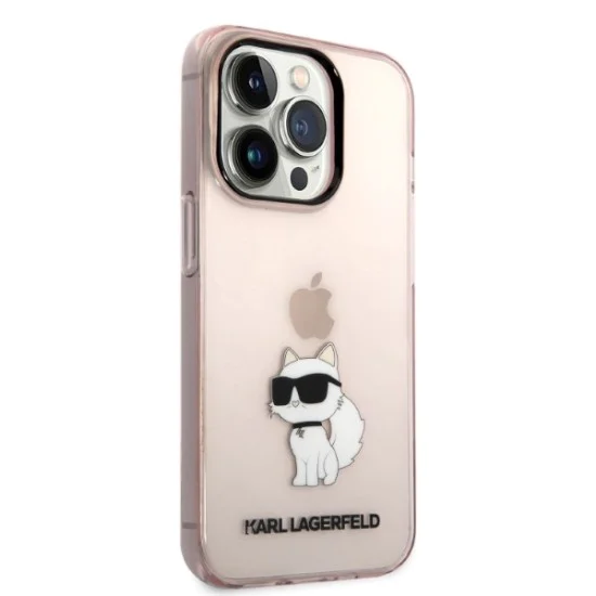 Калъф за IPhone 14 Pro - Karl Lagerfeld Hardcase (KLHCP14LHNCHTCP) - Pink Ikonik Choupette