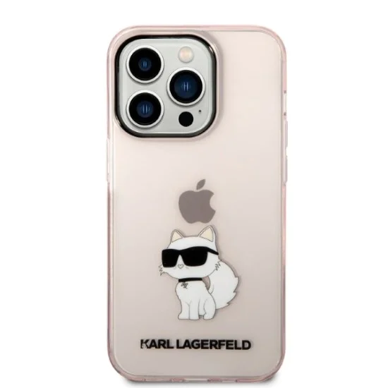 Калъф за IPhone 14 Pro - Karl Lagerfeld Hardcase (KLHCP14LHNCHTCP) - Pink Ikonik Choupette