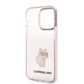 Калъф за IPhone 14 Pro - Karl Lagerfeld Hardcase (KLHCP14LHNCHTCP) - Pink Ikonik Choupette