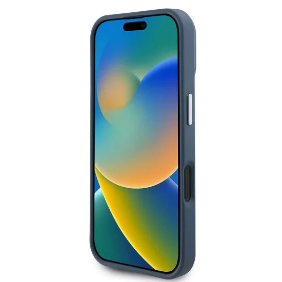 Калъф за iPhone 16 - Guess Grained Triangle MagSafe (GUHMP16SPGTSPSK) - Черен