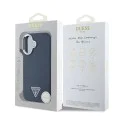 Калъф за iPhone 16 - Guess Grained Triangle MagSafe (GUHMP16SPGTSPSK) - Черен