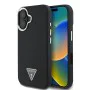 Калъф за iPhone 16 - Guess Grained Triangle MagSafe (GUHMP16SPGTSPSK) - Черен
