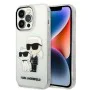 Калъф за iPhone 14 Pro - Karl Lagerfeld Hardcase Glitter (KLHCP14LHNKKCTGT) - Прозрачен Karl&Choupette