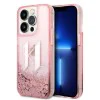 Калъф за iPhone 14 Pro - Karl Lagerfeld Hardcase Glitter (KLHCP14LLLLBKLCP) - Pink Liquid Big KL