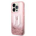 Калъф за iPhone 14 Pro - Karl Lagerfeld Hardcase Glitter (KLHCP14LLLLBKLCP) - Pink Liquid Big KL