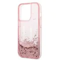 Калъф за iPhone 14 Pro - Karl Lagerfeld Hardcase Glitter (KLHCP14LLLLBKLCP) - Pink Liquid Big KL