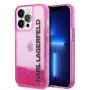 Калъф за iPhone 14 Pro - Karl Lagerfeld Hardcase Liquid Glitter (KLHCP14LLCKKVF) - Pink Elong