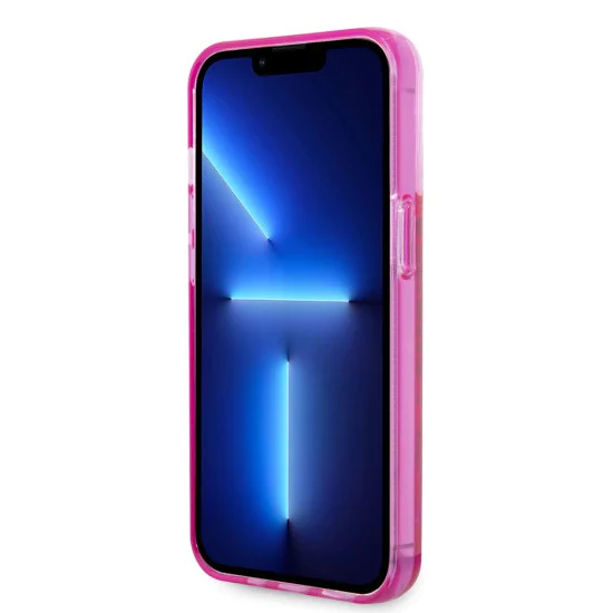 Калъф за iPhone 14 Pro - Karl Lagerfeld Hardcase Liquid Glitter (KLHCP14LLCKKVF) - Pink Elong