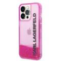 Калъф за iPhone 14 Pro - Karl Lagerfeld Hardcase Liquid Glitter (KLHCP14LLCKKVF) - Pink Elong
