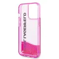 Калъф за iPhone 14 Pro - Karl Lagerfeld Hardcase Liquid Glitter (KLHCP14LLCKKVF) - Pink Elong