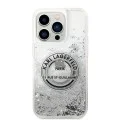 Калъф за iPhone 14 Pro - Karl Lagerfeld Hardcase Liquid Glitter (KLHCP14LLCRSGRS) - Silver RSG