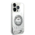 Калъф за iPhone 14 Pro - Karl Lagerfeld Hardcase Liquid Glitter (KLHCP14LLCRSGRS) - Silver RSG