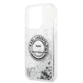 Калъф за iPhone 14 Pro - Karl Lagerfeld Hardcase Liquid Glitter (KLHCP14LLCRSGRS) - Silver RSG