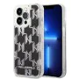 Калъф за iPhone 14 Pro - Karl Lagerfeld Hardcase Liquid Glitter (KLHCP14LLLLMMNMK) - монограм