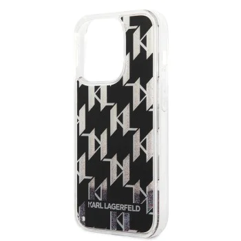 Калъф за iPhone 14 Pro - Karl Lagerfeld Hardcase Liquid Glitter (KLHCP14LLLLMMNMK) - монограм