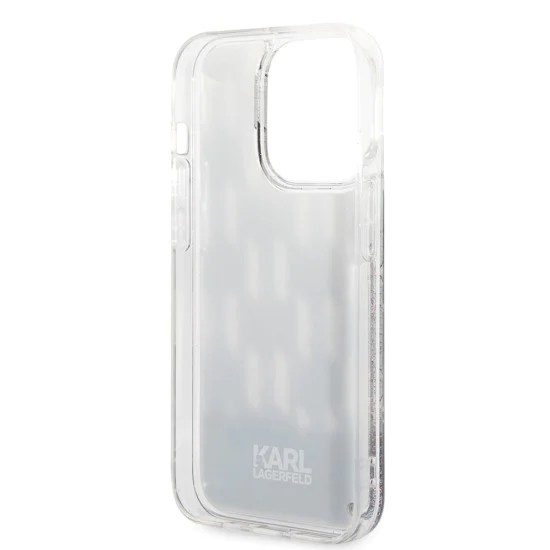 Калъф за iPhone 14 Pro - Karl Lagerfeld Hardcase Liquid Glitter (KLHCP14LLLLMMNMK) - монограм