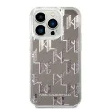 Калъф за iPhone 14 Pro - Karl Lagerfeld Hardcase Liquid Glitter (KLHCP14LLLLMNMS) - сребрист монограм