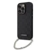 Калъф за iPhone 14 Pro - Karl Lagerfeld Saffiano Monogram Chain (KLHCP14LSACKLHPK) - черен