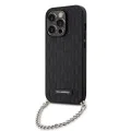 Калъф за iPhone 14 Pro - Karl Lagerfeld Saffiano Monogram Chain (KLHCP14LSACKLHPK) - черен