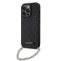 Калъф за iPhone 14 Pro - Karl Lagerfeld Saffiano Monogram Chain (KLHCP14LSACKLHPK) - черен