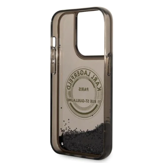 Калъф за iPhone 14 Pro - Karl Lagerfeld Hardcase Liquid Glitter (KLHCP14LLCRSGRK) - RSG