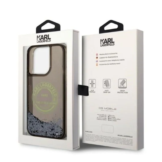 Калъф за iPhone 14 Pro - Karl Lagerfeld Hardcase Liquid Glitter (KLHCP14LLCRSGRK) - RSG