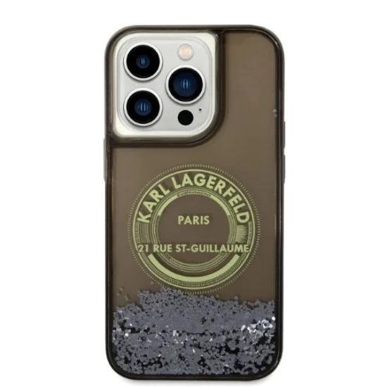 Калъф за iPhone 14 Pro - Karl Lagerfeld Hardcase Liquid Glitter (KLHCP14LLCRSGRK) - RSG