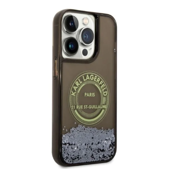 Калъф за iPhone 14 Pro - Karl Lagerfeld Hardcase Liquid Glitter (KLHCP14LLCRSGRK) - RSG