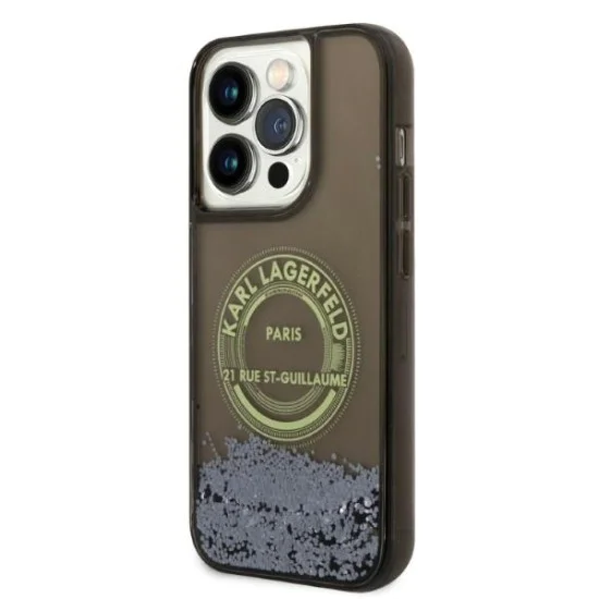 Калъф за iPhone 14 Pro - Karl Lagerfeld Hardcase Liquid Glitter (KLHCP14LLCRSGRK) - RSG