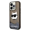 Калъф за iPhone 14 Pro - Karl Lagerfeld Hardcase Glitter (KLHCP14LLLLNCHCKCK) - Choupette Head