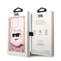 Калъф за iPhone 14 Pro - Karl Lagerfeld Hardcase Glitter (KLHCP14LLLLNCHCP) - Pink Choupette Head