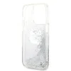 Калъф за iPhone 14 Pro - Karl Lagerfeld Hardcase Glitter (KLHCP14LLLLNCHCS) - Silver Choupette Head