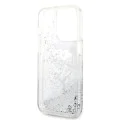 Калъф за iPhone 14 Pro - Karl Lagerfeld Hardcase Glitter (KLHCP14LLLLNKKHCH) - Silver Karl Head