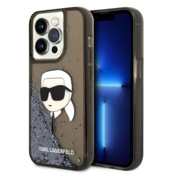 Калъф за iPhone 14 Pro - Karl Lagerfeld Hardcase Glitter (KLHCP14LLLLNKKHCK) - Karl Head