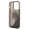 Калъф за iPhone 14 Pro - Karl Lagerfeld Hardcase Glitter (KLHCP14LLLLNKKHCK) - Karl Head