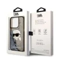 Калъф за iPhone 14 Pro - Karl Lagerfeld Hardcase Glitter (KLHCP14LLLLNKKHCK) - Karl Head