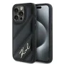 Калъф за iPhone 14 Pro - Karl Lagerfeld Diagonal Quilted Script (KLHCP14LPQQDSMGK) - Черен