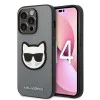 Калъф за iPhone 14 Pro - Karl Lagerfeld Saffiano (KLHCP14LSAPCHG) - Silver Choupette Head