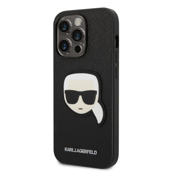 Калъф за iPhone 14 Pro - Karl Lagerfeld Saffiano (KLHCP14LSAPKKHK) - Karl`s Head