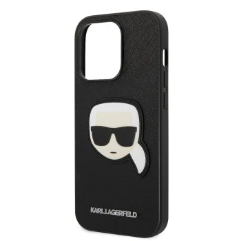 Калъф за iPhone 14 Pro - Karl Lagerfeld Saffiano (KLHCP14LSAPKKHK) - Karl`s Head