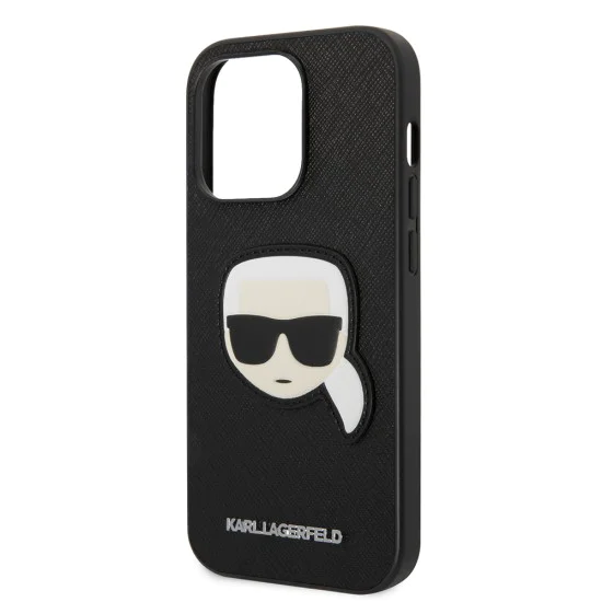 Калъф за iPhone 14 Pro - Karl Lagerfeld Saffiano (KLHCP14LSAPKKHK) - Karl`s Head
