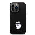 Калъф за iPhone 14 Pro - Karl Lagerfeld Silicone (KLHCP14LSMHCHCNPK) - Choupette Metal Pin