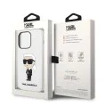 Калъф за iPhone 14 Pro - Karl Lagerfeld Silicone (KLHCP14LSNIKBCH) - Бял Иконик