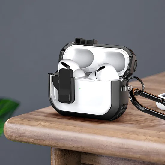 Калъф за Apple AirPods 4 - Dux Ducis PECN Series - Бял / Черен
