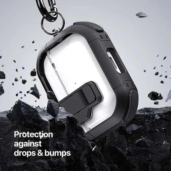 Калъф за Apple AirPods 4 - Dux Ducis PECN Series - Бял / Черен