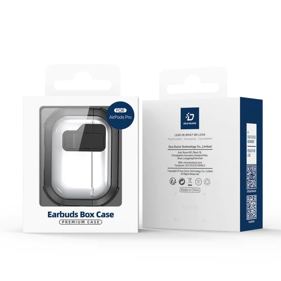 Калъф за Apple AirPods 4 - Dux Ducis PECN Series - Бял / Черен